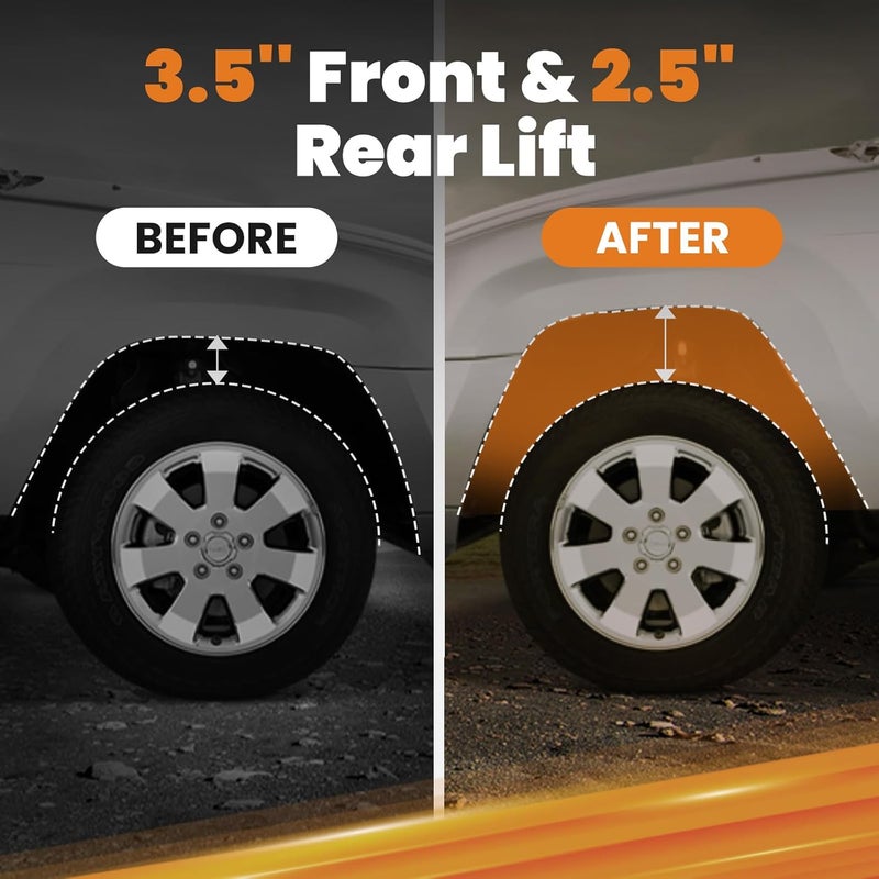 Waverspeed 3.5" Front & 2.5" Rear Leveling Kit for Ford Expedition 2003-2018, for Lincoln Navigator 2WD/4WD, SUV Lift Strut Spacers - Image 4